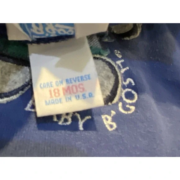 Vtg Baby B'Gosh Blue Teddy Bear FRIEND OF THE MOUNTAINS AND TREES Sweatshirt 18M - Picture 4 of 5